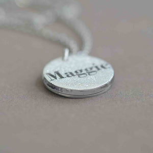 Name Necklace personalized jewelry Dichroic Glass Silver Color Pendant