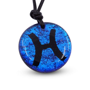 Pisces Zodiac pendant necklace | Dichroic Glass