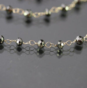 18k gold Black Diamond Bead Necklace - Zulasurfing Jewelry
 - 3