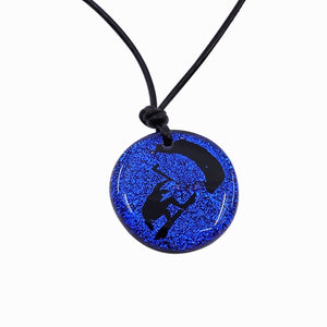 Kiteboarding Necklace Kitesurfing Jewelry Silver Color Dichroic Glass Pendant