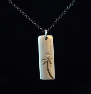 Surfer Necklace with palm tree Pendant - Zulasurfing Jewelry
 - 2