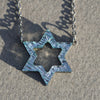 star of David pendant made of dichroic glass