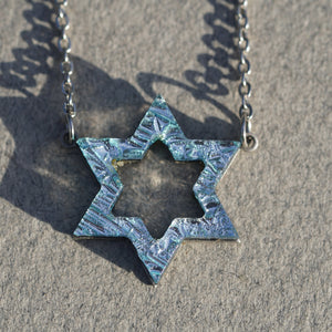 Magen David Pendant made of Fused Glass Bring them home now support Israel series