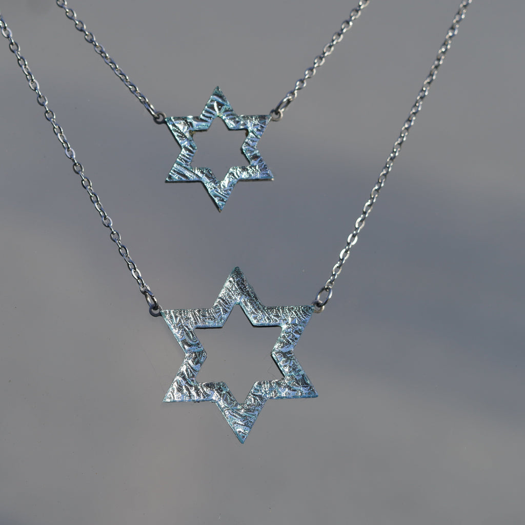 Star of David Magen david necklace made of dichroic glass