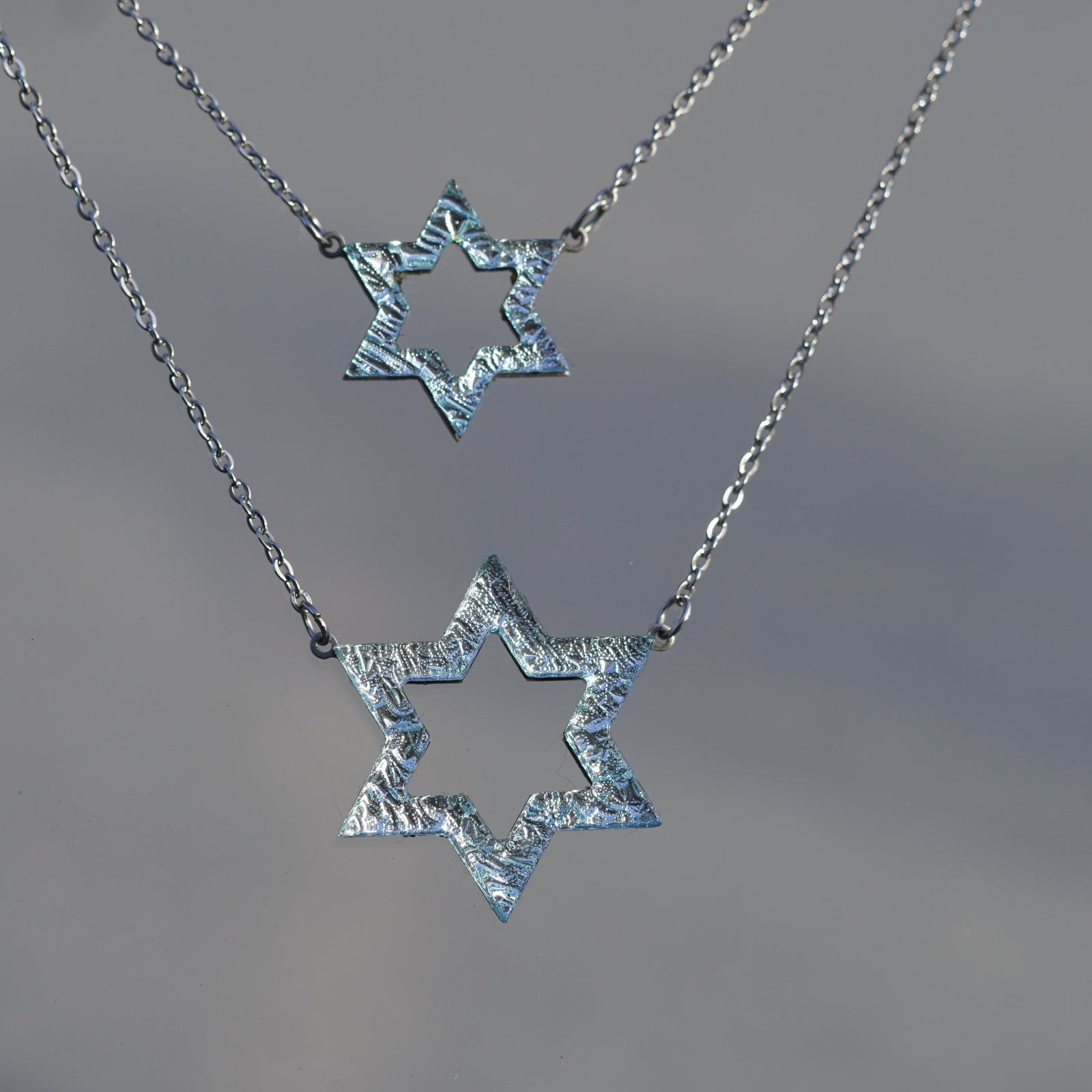 Star of David Magen david necklace made of dichroic glass