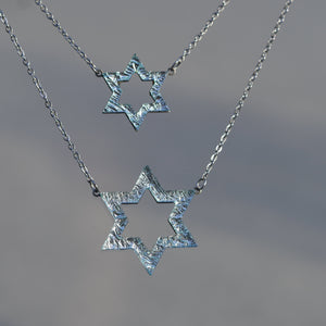 Star of David Magen david necklace made of dichroic glass