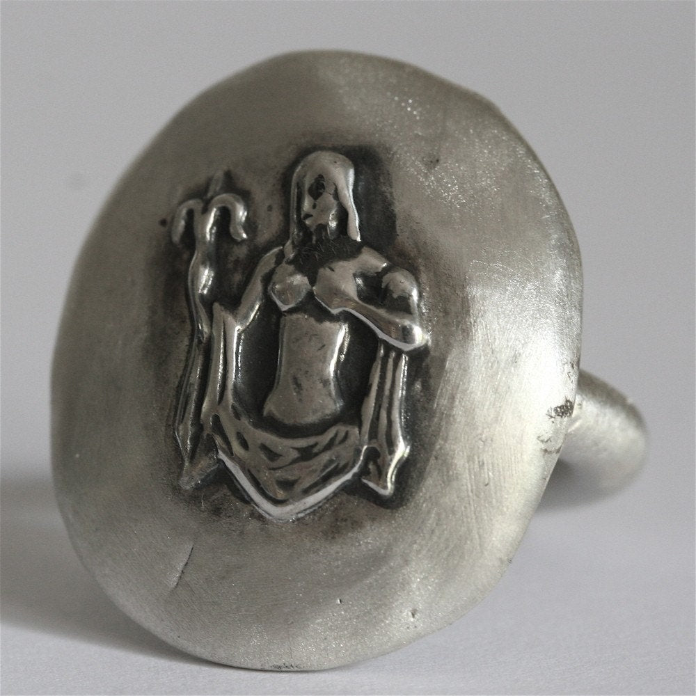 Virgo zodiac ring, handmade sterling silver