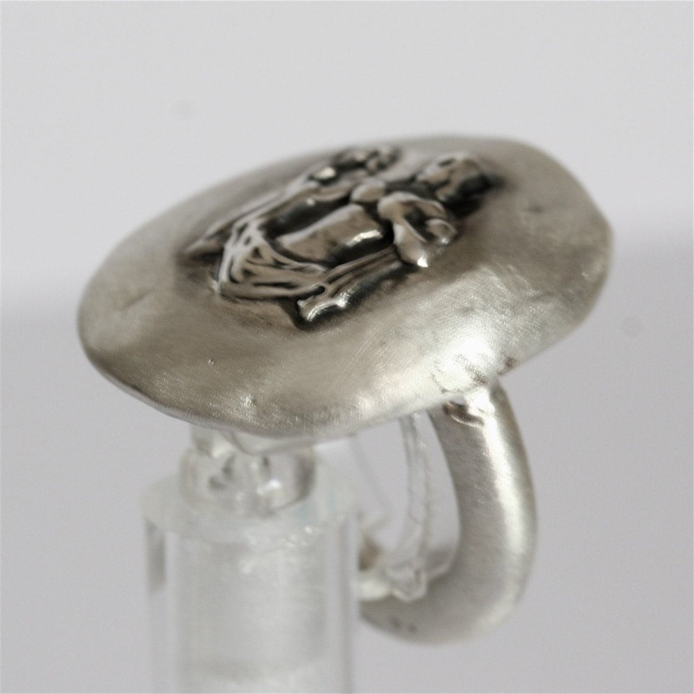 Virgo zodiac ring, handmade sterling silver