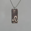 Leo zodiac necklace, rustic waterproof stainless steel pendant