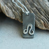 Leo zodiac necklace, rustic waterproof stainless steel pendant