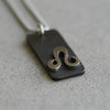 Leo zodiac necklace, rustic waterproof stainless steel pendant