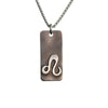 Leo zodiac necklace, rustic waterproof stainless steel pendant