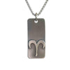 Aries zodiac necklace, rustic waterproof stainless steel pendant