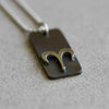 Aries zodiac necklace, rustic waterproof stainless steel pendant