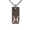 Pisces zodiac necklace, rustic waterproof stainless steel pendant