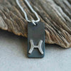 Pisces zodiac necklace, rustic waterproof stainless steel pendant