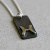 Pisces zodiac necklace, rustic waterproof stainless steel pendant