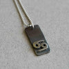 Cancer zodiac necklace, rustic waterproof stainless steel pendant