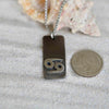 Cancer zodiac necklace, rustic waterproof stainless steel pendant