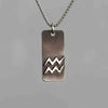Aquarius zodiac necklace, rustic waterproof stainless steel pendant