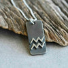 Aquarius zodiac necklace, rustic waterproof stainless steel pendant