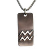 Aquarius zodiac necklace, rustic waterproof stainless steel pendant