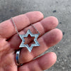 Judaica Magen david pendant made of fused glass 