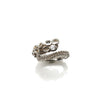 14k white gold octopus tentacle ring product photo, top-down view on white background