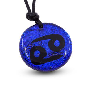 Cancer Zodiac Necklace Horoscope Jewelry | Dichroic Glass pendant