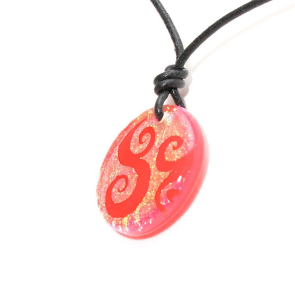 Scrolls Charm Dichroic Glass pendant Glass Jewelry - Zulasurfing Jewelry
 - 2