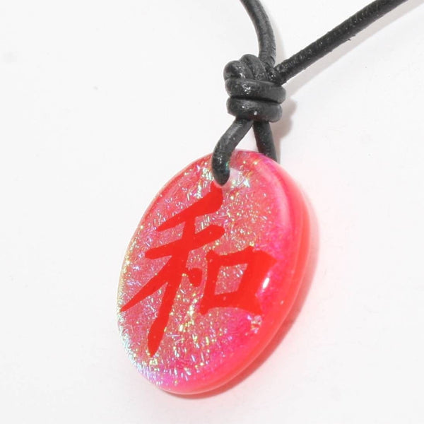Dichroic Glass Pendant Chinese Peace Symbol - Zulasurfing Jewelry
 - 2