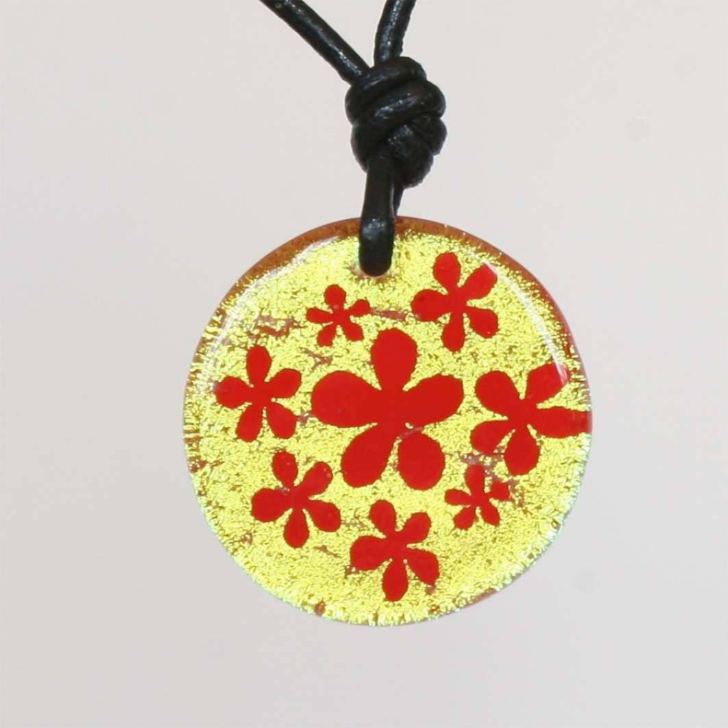 Daisy Dichroic Glass Pendant Necklace - Zulasurfing Jewelry
 - 1