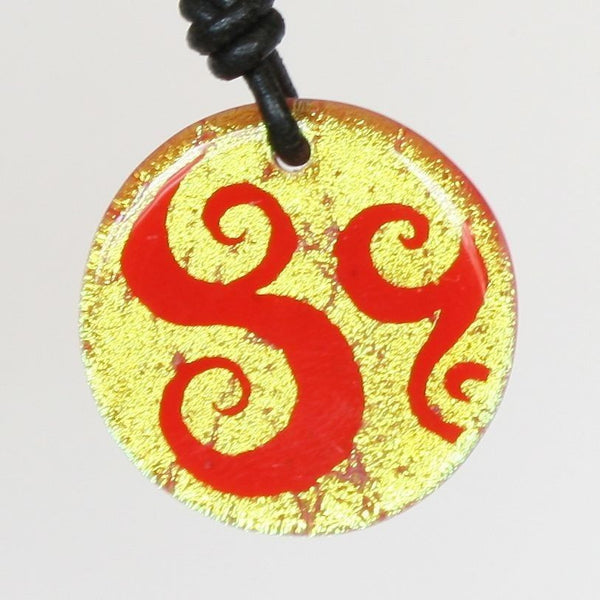 Scrolls Charm Dichroic Glass pendant Glass Jewelry - Zulasurfing Jewelry
 - 1
