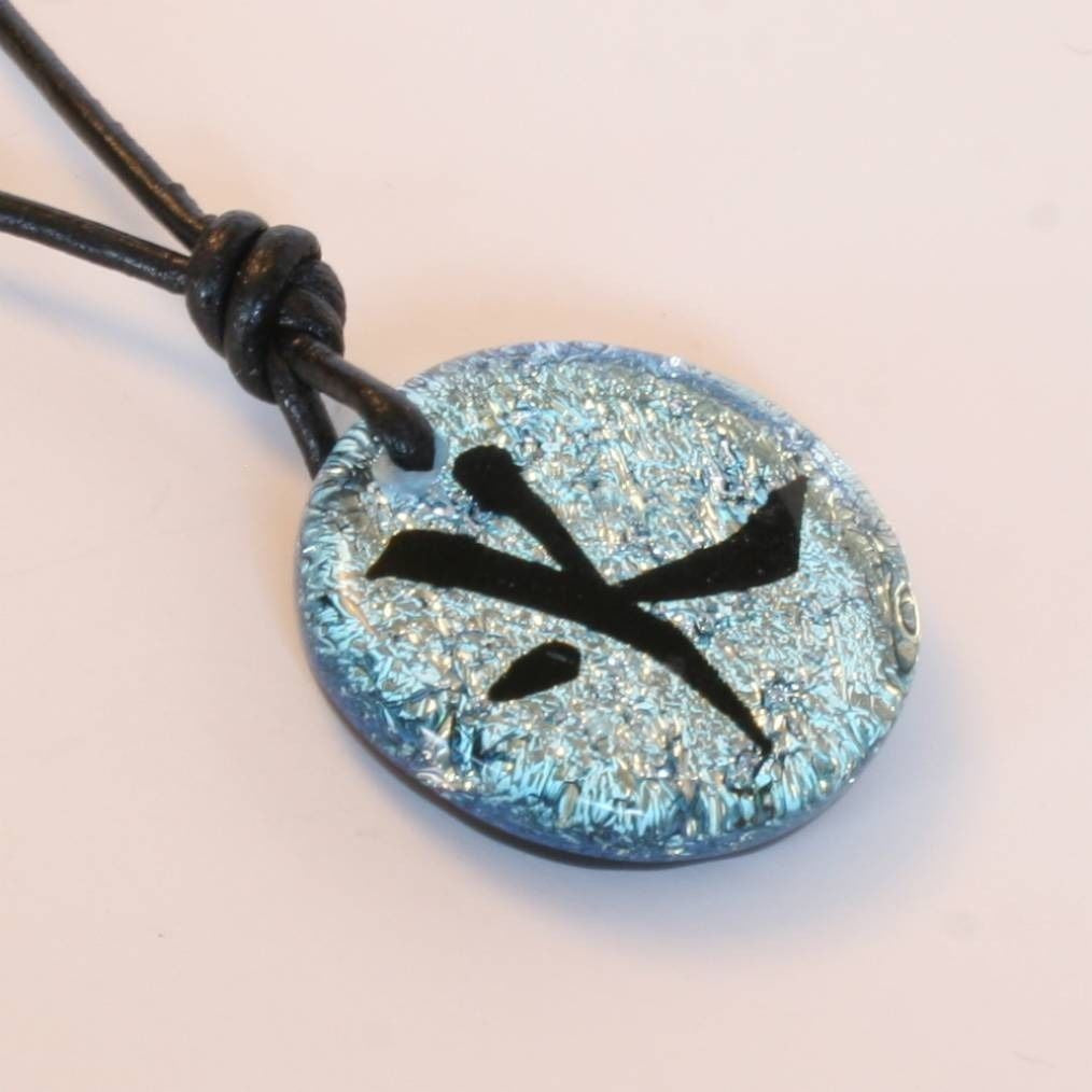 Dichroic Glass Pendant Chinese Fire Character Symbol - Zulasurfing Jewelry
 - 3