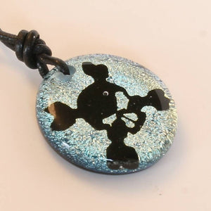 Surfer Necklace with silver Dichroic Glass Skull Pendant - Zulasurfing Jewelry
 - 2