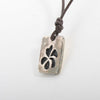 Hawaiian jewelry silver plated Plumeria pendant pewter - Zulasurfing Jewelry
 - 1