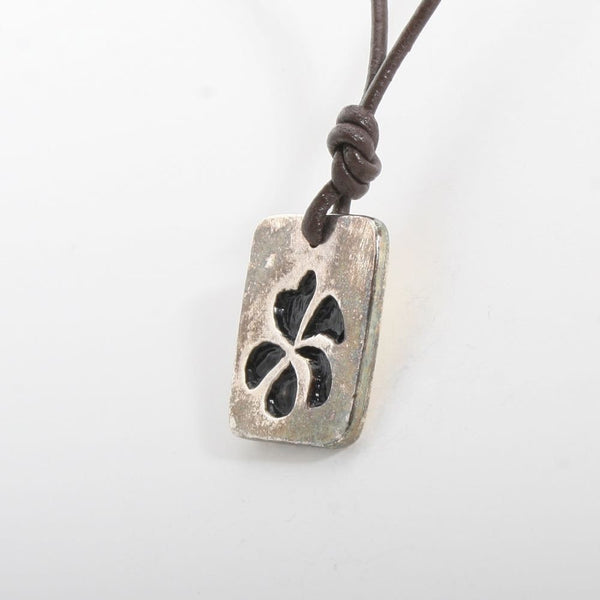 Hawaiian jewelry silver plated Plumeria pendant pewter - Zulasurfing Jewelry
 - 1