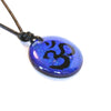 Dichroic Glass pendant OM Aum Yoga Reiki pendant Ohm - Zulasurfing Jewelry
 - 3