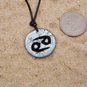 Cancer Zodiac Necklace Horoscope Jewelry | Dichroic Glass pendant