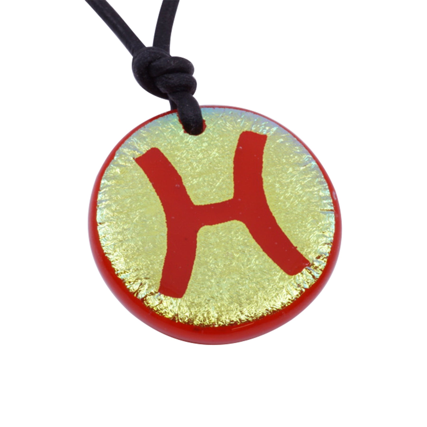 Pisces Zodiac pendant necklace | Dichroic Glass
