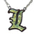 Initial letter Necklace L Old English Font Gold color Fused Dichroic Glass on a Stainless Steel base