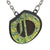 O  Initial letter Necklace Old English Font Gold color Fused Dichroic Glass on a Stainless Steel base