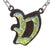 Initial letter Necklace V Old English Font Gold color Fused Dichroic Glass on a Stainless Steel base