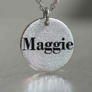 Name Necklace personalized jewelry Dichroic Glass Silver Color Pendant