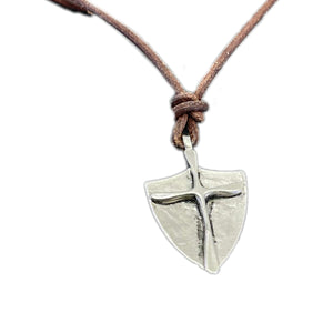 Men's Cross Necklace, rustic mens Jewelry, Mens Leather Necklace, Cross Pendant, Christian Necklace