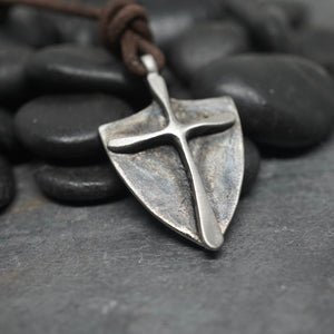 Men's Cross Necklace, rustic mens Jewelry, Mens Leather Necklace, Cross Pendant, Christian Necklace