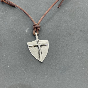 Men's Cross Necklace, rustic mens Jewelry, Mens Leather Necklace, Cross Pendant, Christian Necklace