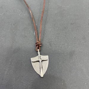 Men's Cross Necklace, rustic mens Jewelry, Mens Leather Necklace, Cross Pendant, Christian Necklace