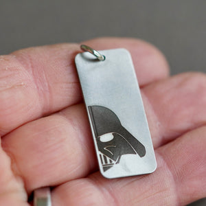 Darth vader jewelry star wars fan art helmet necklace made in usa