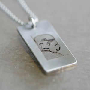 Stormtrooper helmat necklace laser engraved 3d design stainless steel pendant handmade in usa